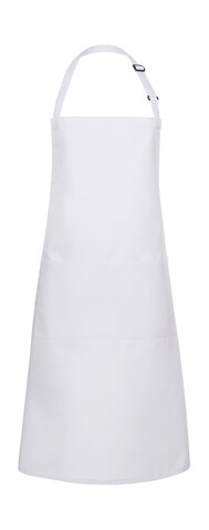 Karlowsky Bib Apron Basic with Pocket, White, One Size bedrucken, Art.-Nr. 913670000
