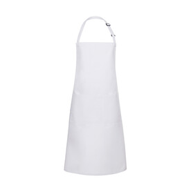 Karlowsky Bib Apron Basic with Pocket, White, One Size bedrucken, Art.-Nr. 913670000
