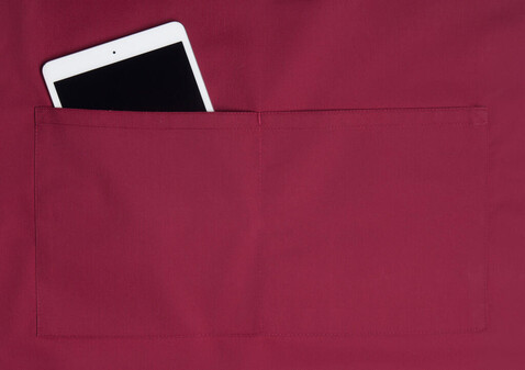Karlowsky Bib Apron Basic with Pocket, White, One Size bedrucken, Art.-Nr. 913670000