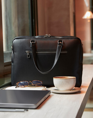Quadra Tailored Luxe Briefcase, Black, One Size bedrucken, Art.-Nr. 915301010