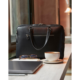 Quadra Tailored Luxe Briefcase, Black, One Size bedrucken, Art.-Nr. 915301010