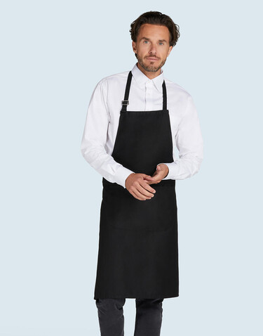 SG ACCESSORIES - BISTRO LISBON 100% Cotton Bib Apron, Grey, One Size bedrucken, Art.-Nr. 920591210