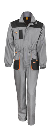 Result LITE Coverall, Grey/Black/Orange, 3XL bedrucken, Art.-Nr. 921331827