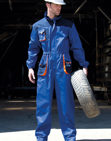 Result LITE Coverall, Grey/Black/Orange, XL bedrucken, Art.-Nr. 921331825