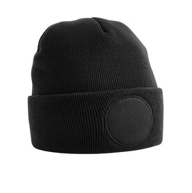 Beechfield Circular Patch Beanie, Black, One Size bedrucken, Art.-Nr. 922691010