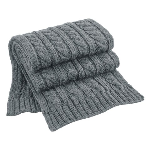 Beechfield Cable Knit Melange Scarf, Light Grey, One Size bedrucken, Art.-Nr. 925691380