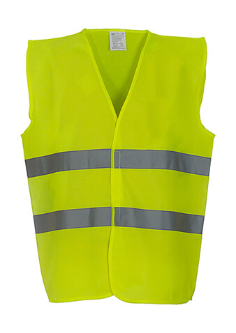 Yoko Fluo 2 Bands Waistcoat, Fluo Yellow, 2XL bedrucken, Art.-Nr. 925776057