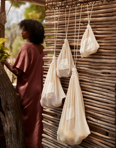 Westford Mill Organic Cotton Mesh Sacks, Natural, L bedrucken, Art.-Nr. 928280085