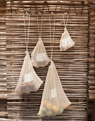Westford Mill Organic Cotton Mesh Sacks, Natural, L bedrucken, Art.-Nr. 928280085