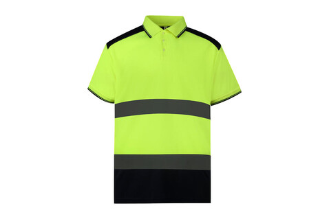 Yoko Fluo 2-Tone Polo, Fluo Yellow/Navy, 2XL bedrucken, Art.-Nr. 929776527