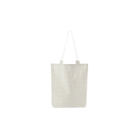 Westford Mill Striped Organic Cotton Tote, Grey Stripe, One Size bedrucken, Art.-Nr. 932281320