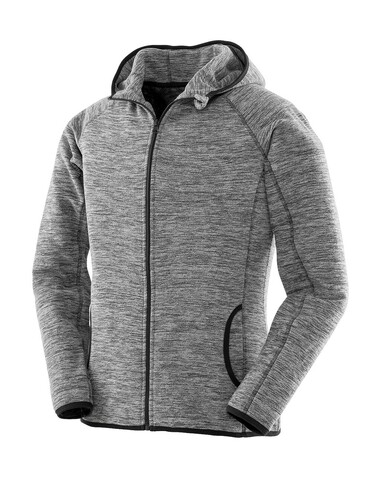 Result Women`s Microfleece Hoodi, Marl Grey/Black, XS bedrucken, Art.-Nr. 932331482
