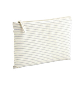Westford Mill Striped Organic Cotton Accessory Pouch, Grey Stripe, S bedrucken, Art.-Nr. 933281323