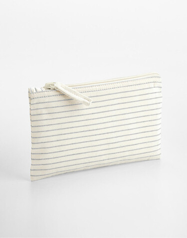 Westford Mill Striped Organic Cotton Accessory Pouch, Grey Stripe, S bedrucken, Art.-Nr. 933281323
