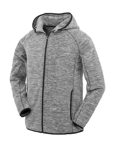 Result Men`s Microfleece Hoodi, Marl Grey/Black, S bedrucken, Art.-Nr. 933331483