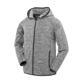 Result Men`s Microfleece Hoodi, Marl Grey/Black, S bedrucken, Art.-Nr. 933331483