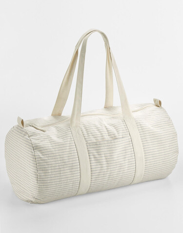 Westford Mill Striped Organic Cotton Barrel Bag, Grey Stripe, One Size bedrucken, Art.-Nr. 935281320 Westford Mill Striped Organic Cotton Barrel Bag, Grey Stripe, One Size bedrucken, Art.-Nr. 935281320