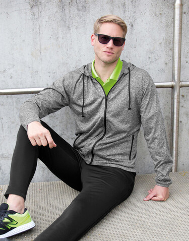 Result Men`s Hooded Tee-Jacket, Marl Grey, 2XL bedrucken, Art.-Nr. 936331187