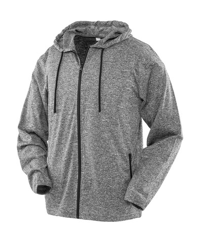 Result Men`s Hooded Tee-Jacket, Marl Grey, 2XL bedrucken, Art.-Nr. 936331187
