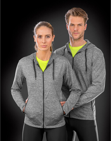 Result Men`s Hooded Tee-Jacket, Marl Grey, 2XL bedrucken, Art.-Nr. 936331187