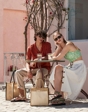 Westford Mill Natural Starched Jute Classic Shopper, Natural, One Size bedrucken, Art.-Nr. 937280080