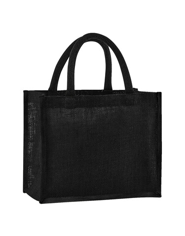 Westford Mill Natural Starched Jute Midi Tote, Black/Black, One Size bedrucken, Art.-Nr. 938281520