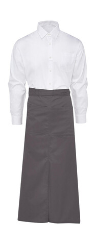 SG ACCESSORIES - BISTRO BERLIN Long Bistro Apron with Vent and Pocket, Grey, One Size bedrucken, Art.-Nr. 941591210