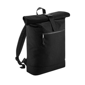 Bag Base Recycled Roll-Top Backpack, Black, One Size bedrucken, Art.-Nr. 942291010