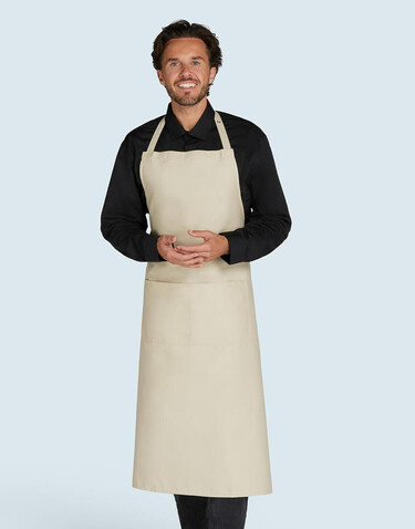 SG ACCESSORIES - BISTRO AMSTERDAM Bib Apron with Pocket, White, One Size bedrucken, Art.-Nr. 945590000
