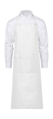 SG ACCESSORIES - BISTRO AMSTERDAM Bib Apron with Pocket, White, One Size bedrucken, Art.-Nr. 945590000