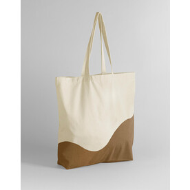 Westford Mill Organic Cotton Wave Print Maxi Tote, Natural/Caramel, One Size bedrucken, Art.-Nr. 947280520
