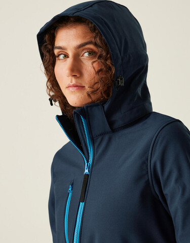 Regatta Women`s Venturer 3-Layer Hooded Softshell Jacket, Black, 10 (36) bedrucken, Art.-Nr. 949171013