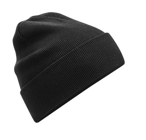 Beechfield Organic Cotton Original Cuffed Beanie, Black, One Size bedrucken, Art.-Nr. 949691010