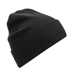 Beechfield Organic Cotton Original Cuffed Beanie, Black, One Size bedrucken, Art.-Nr. 949691010