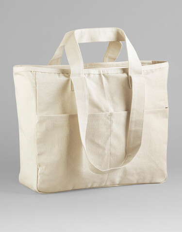 Westford Mill Double Handle Cargo Pocket Tote, Natural, One Size bedrucken, Art.-Nr. 950280080