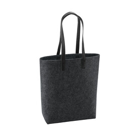 Bag Base Premium Felt Tote, Charcoal Melange/Black, One Size bedrucken, Art.-Nr. 950291770