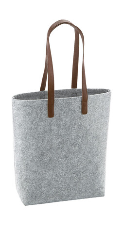 Bag Base Premium Felt Tote, Grey Melange/Tan, One Size bedrucken, Art.-Nr. 950291790 Bag Base Premium Felt Tote, Grey Melange/Tan, One Size bedrucken, Art.-Nr. 950291790