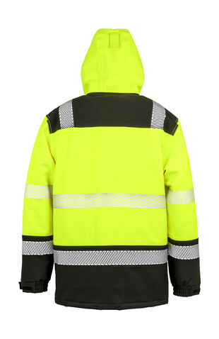 Result Printable Waterproof Softshell Safety Coat, Fluorescent Orange/Black, L bedrucken, Art.-Nr. 950334785