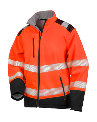 Result Printable Ripstop Safety Softshell, Fluorescent Orange/Black, L bedrucken, Art.-Nr. 951334785