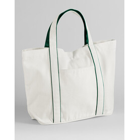 Westford Mill Courtside Medium Tote, Soft White/Bottle Green, One Size bedrucken, Art.-Nr. 953280830