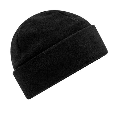 Beechfield Recycled Fleece Cuffed Beanie, Black, One Size bedrucken, Art.-Nr. 953691010