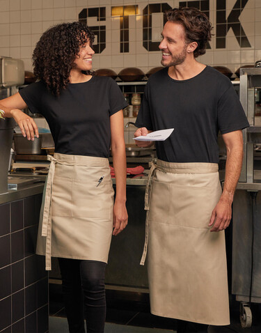SG ACCESSORIES - BISTRO ROME - Medium Length Bistro Apron with Pocket, White, One Size bedrucken, Art.-Nr. 957590000 SG ACCESSORIES - BISTRO ROME - Medium Length Bistro Apron with Pocket, White, One Size bedrucken, Art.-Nr. 957590000