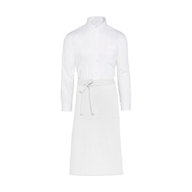 SG ACCESSORIES - BISTRO ROME - Recycled Bistro Apron with Pocket, White, One Size bedrucken, Art.-Nr. 958590000