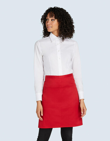 SG ACCESSORIES - BISTRO BRUSSELS - Short Bistro Apron with Pocket, White, One Size bedrucken, Art.-Nr. 959590000