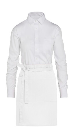 SG ACCESSORIES - BISTRO BRUSSELS - Short Bistro Apron with Pocket, White, One Size bedrucken, Art.-Nr. 959590000