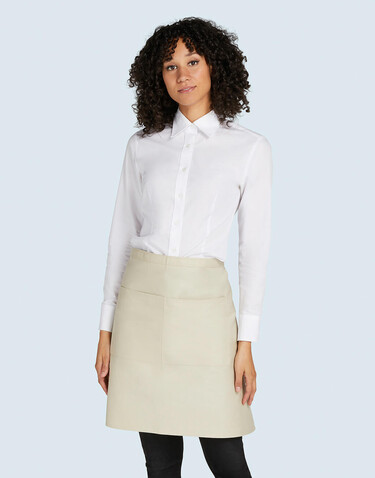 SG ACCESSORIES - BISTRO BRUSSELS - Short Recycled Bistro Apron with Pocket, White, One Size bedrucken, Art.-Nr. 960590000