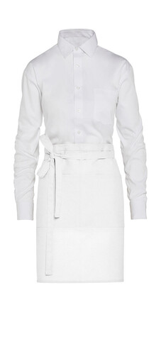 SG ACCESSORIES - BISTRO BRUSSELS - Short Recycled Bistro Apron with Pocket, White, One Size bedrucken, Art.-Nr. 960590000