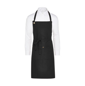 SG ACCESSORIES - BISTRO PROVENCE - Eyelet Bib Apron with Pocket, Black, One Size bedrucken, Art.-Nr. 963591010