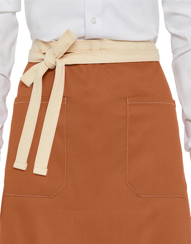 SG ACCESSORIES - BISTRO SANTORINI - Contrasted Bistro Apron with Pocket, Black, One Size bedrucken, Art.-Nr. 967591010