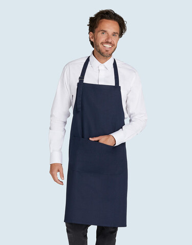 SG ACCESSORIES - BISTRO LISBON - Cotton Heavyweight Bib Apron with Pocket, Black, One Size bedrucken, Art.-Nr. 969591010